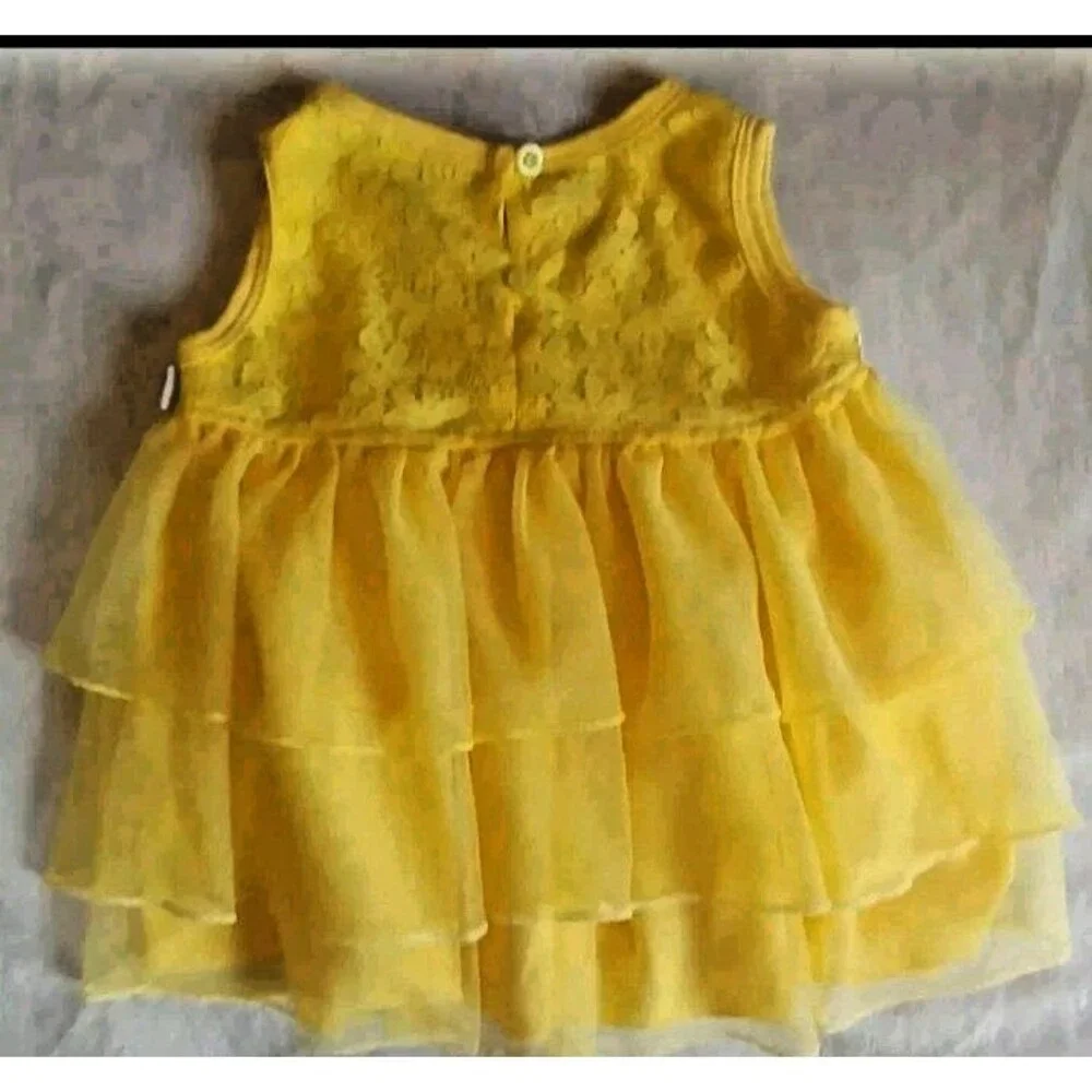 dress 18 month girls Duck Duck Goose yellow lace sleeveless infant wear baby